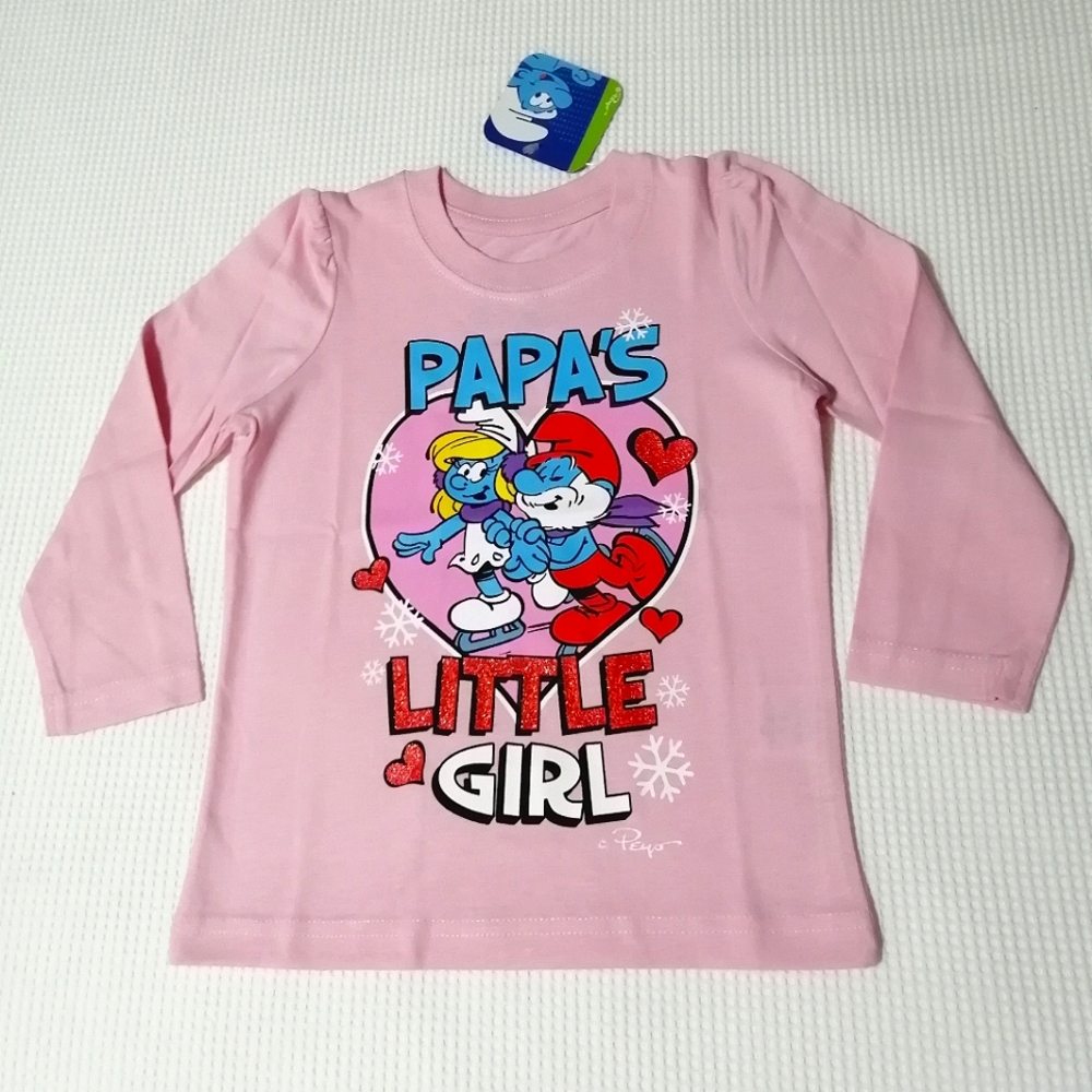 🔥SALE🔥 The Smurfs"Papa's Little Girl" Long Sleeved T-shirt NWT Sizes 3T & 4T